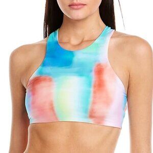Citrus Reversible Tie Dye Print Halter Crisscross Bikini Swimsuit Top Size S NWT